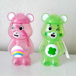 Care Bears Water Bottle Good Luck Bear & Cheer Bear 2pc Set New