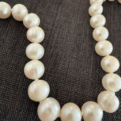 Natural Pearl Necklace With Sterling Silver Clasp 