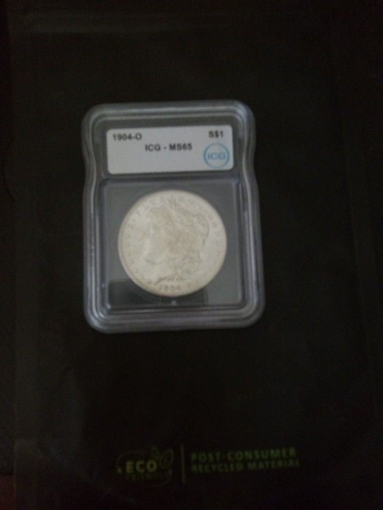 1904- O Morgan Silver Dollar ICG- MS65