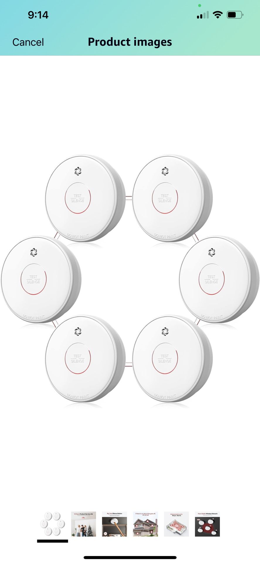 Smoke Detector Interconnected, Wireless Smoke Alarm with 5 Years Replaceable Battery, 10-Year Lifetime Fire Alarm with Silence Function and Low Batter