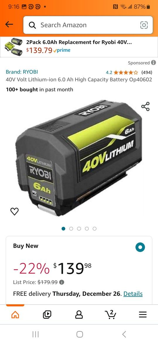 Ryobi Battery