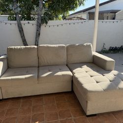 Gray Fabric Sofa-Bed