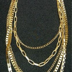 Multi-strand Gold Toned Necklace