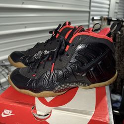 Nike Little Posite Pro GS Black Laser Crimson Foamposite Size 6.5Y