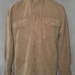 Chereskin Mens Medium Sri Lankan Button Up Long Sleeve Shirt Pit To Pit 22"