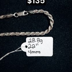Sterling Silver Rope Chain 