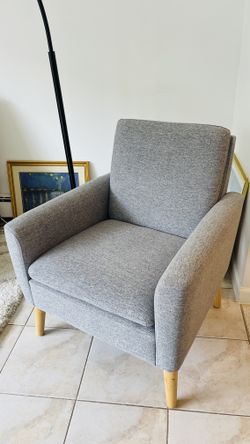 Mid-Century Modern Gray Accent Armchair