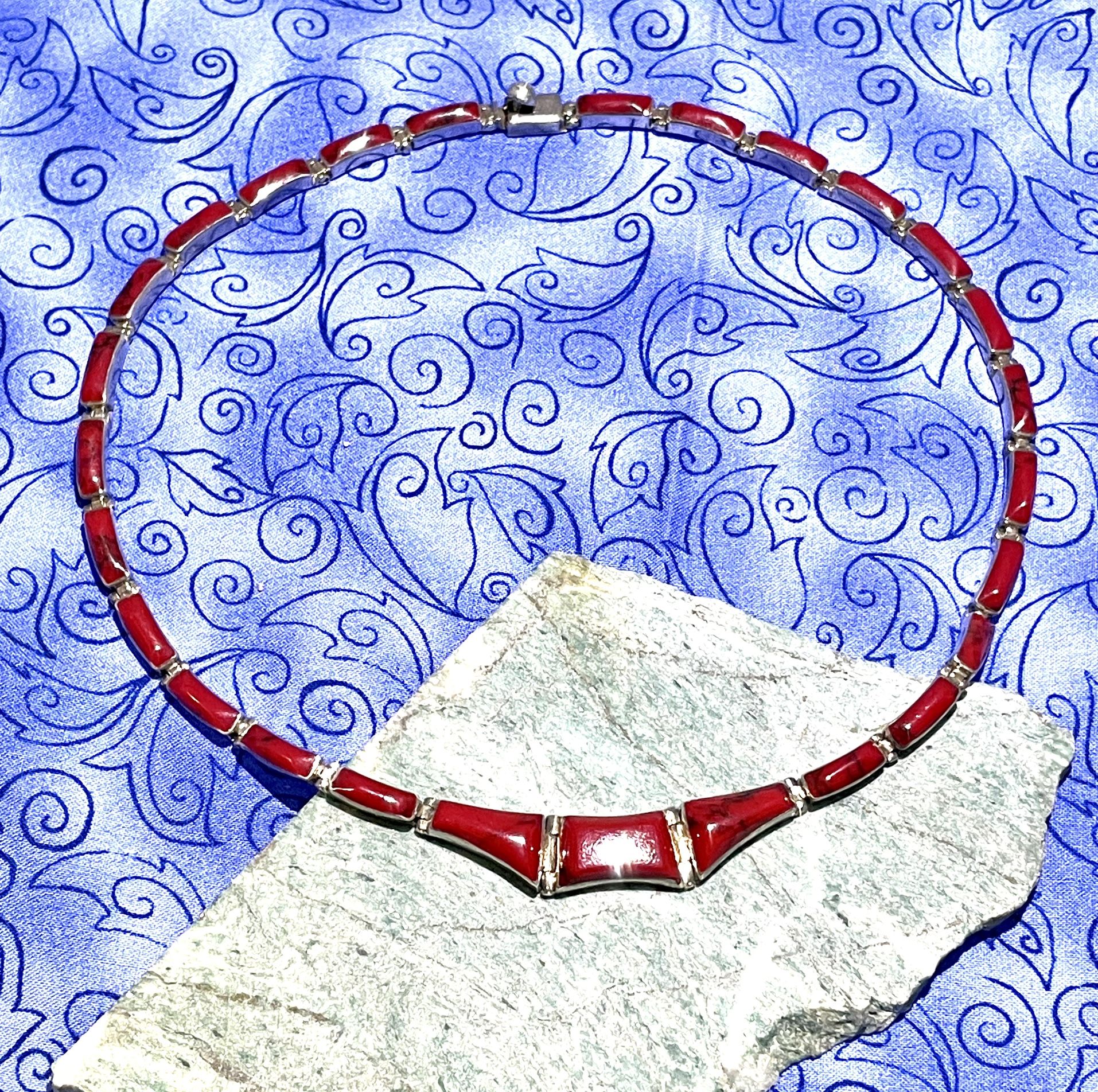 Estate Sterling Taxco .950 Panel Necklace