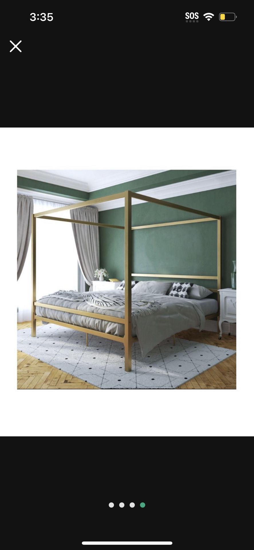 Full Gold Canopy Bed frame 