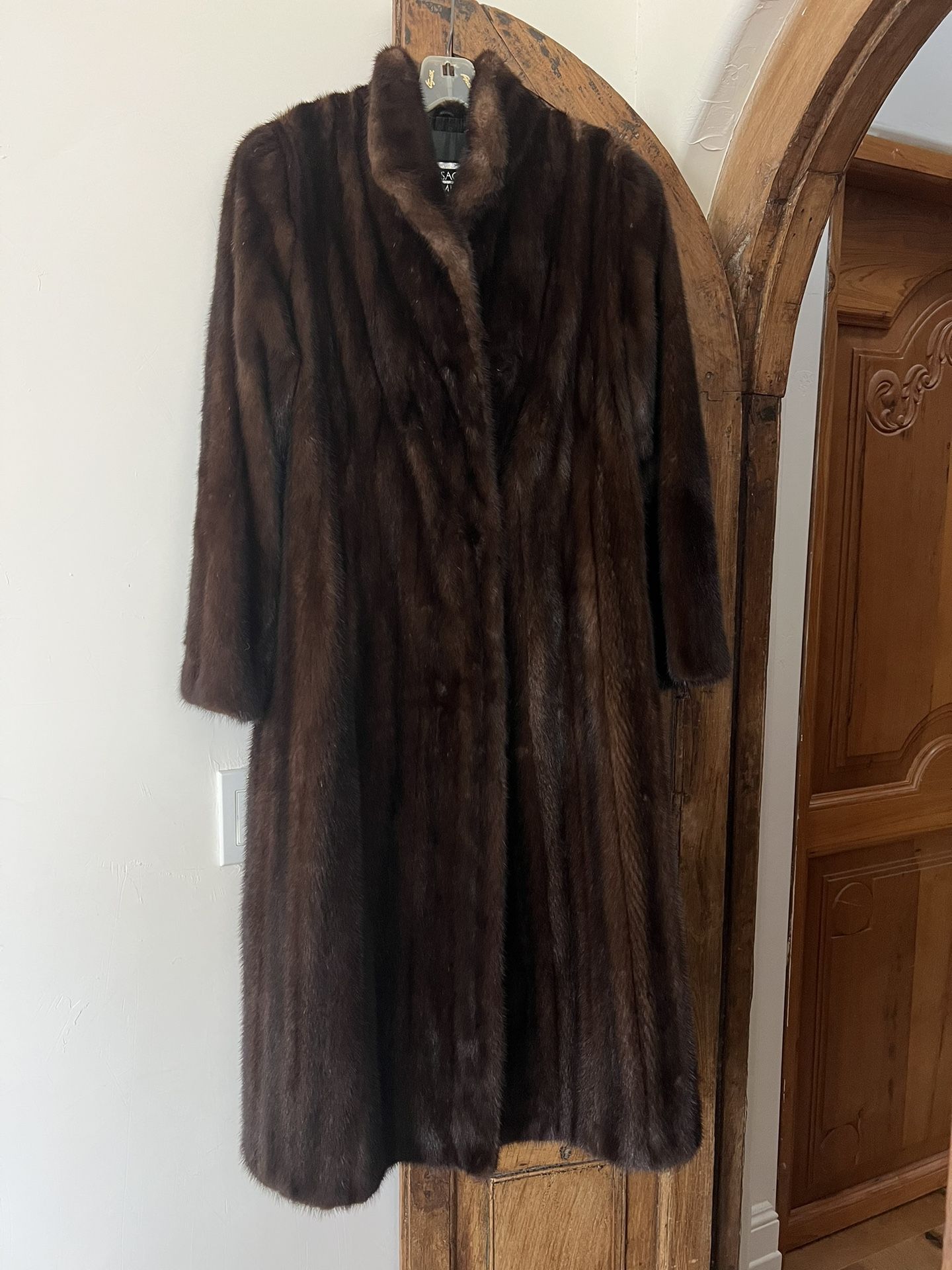 1983 SAGA MINK Genuine Women’s Long Fur Coat Size 12