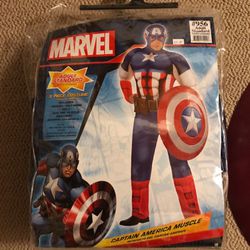 Captain america adult costume and full size shield (marvel)