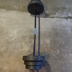 100 lb Vinyl Weight Set + Barbell
