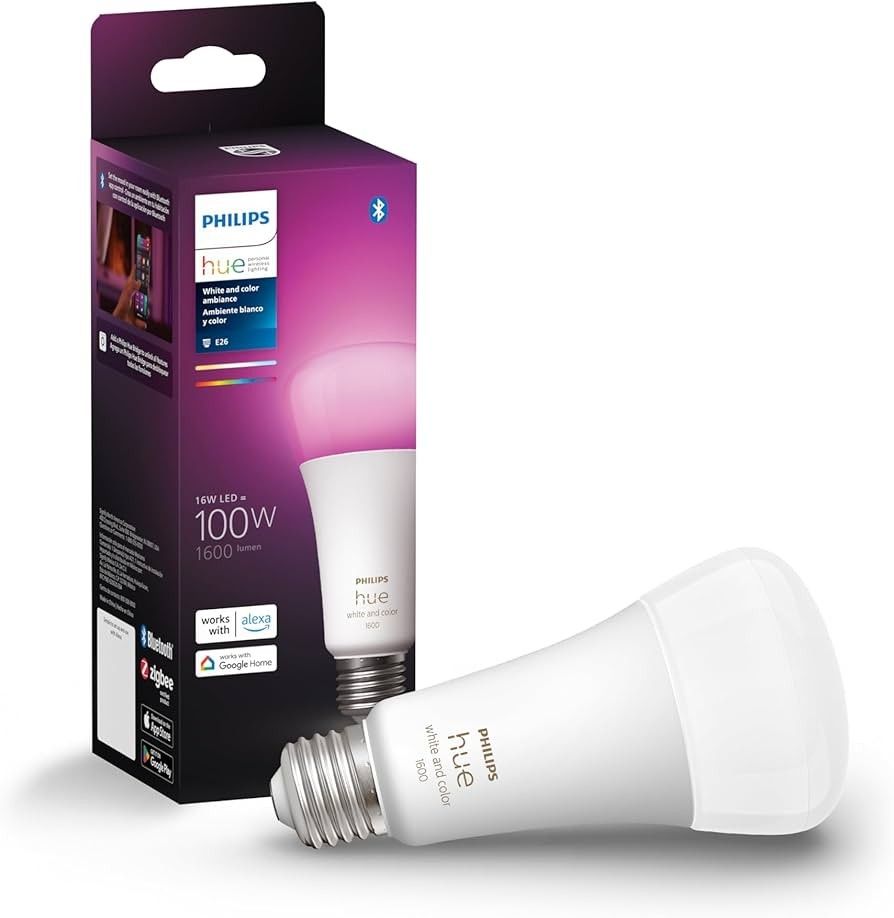 Philips Hue Smart LED Light Bulbs color and white 100w/75w equivalent 1600/1100 lumen