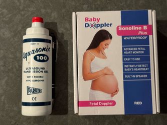 Baby Doppler Sonoline B Fetal Doppler (Red) + Aquasonic Ultrasound Gel