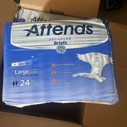 Attends Confidence® Adult Unisex Disposable SmartCool® Briefs, Large, 44"-58" Waist, SecureGrip Tab Closure, Ultimate Absorbency, Breathable Materials