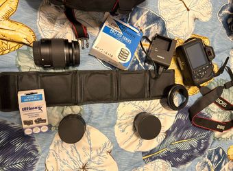 Canon Eos Rebel T7 Camera with lens and other