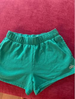 Alo Spruce Green Cotton Shorts