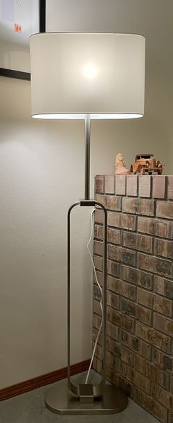 IKEA UPPVIND Floor lamp, nickel plated/white, 59 "