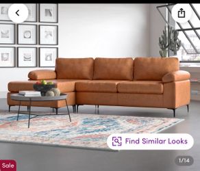 Brevick Faux Leather L-Shaped Sectional Reversible