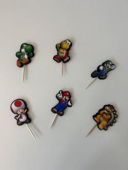 Mario Party Cup Cake Toppers