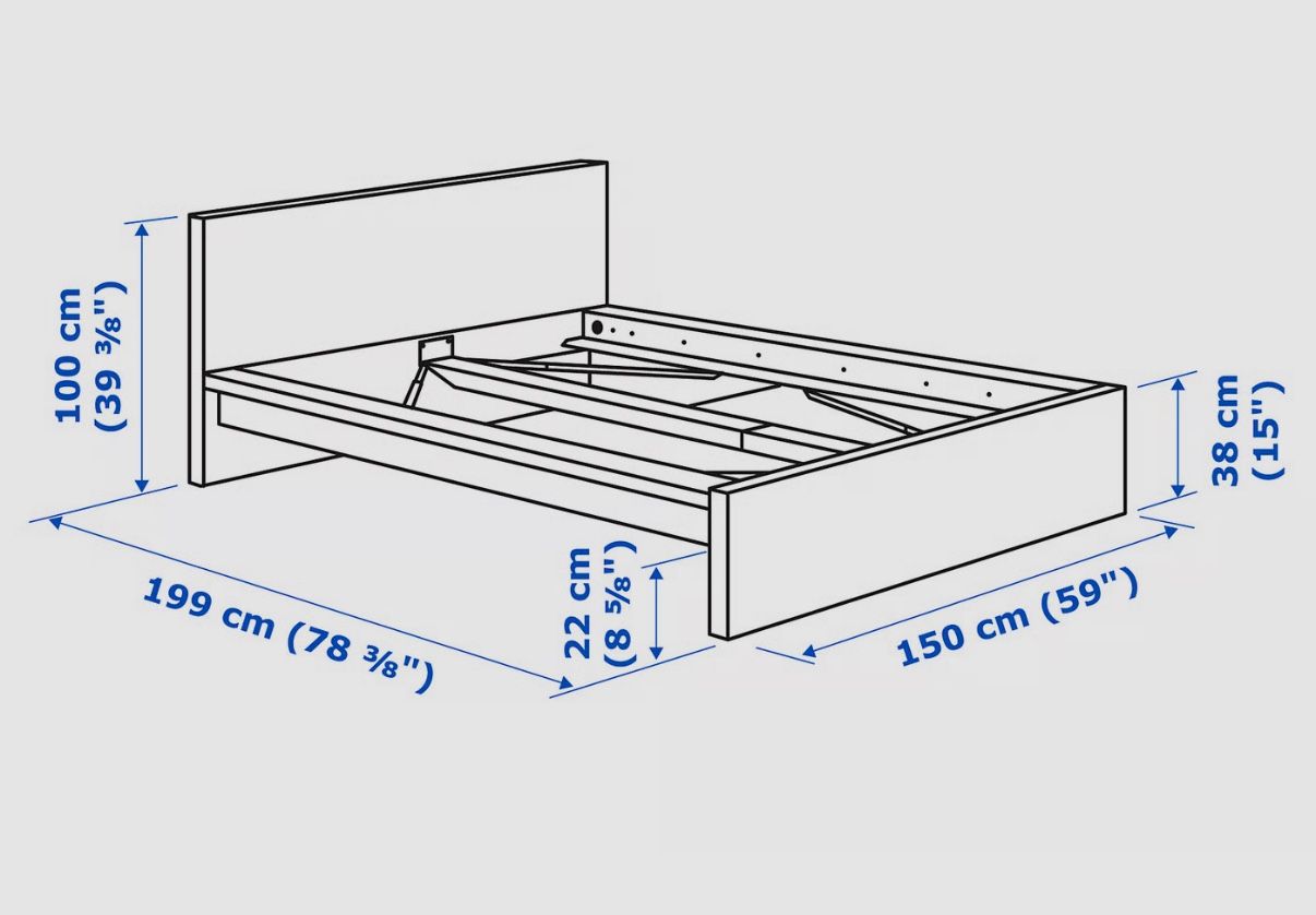 Used Bed - IKEA MALM model (Queen) With Foam Mattress