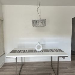 Modern White Dining Room Table 
