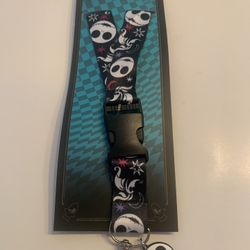 Disney the Nightmare Before Christmas Jack Skellington & Zero Landyard & Charm 16”