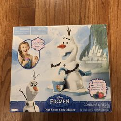 New Never Used kids Toy Disney Frozen Olaf Snow Cone Maker. My daughter outgrew Olaf so we never used this item. The drink mix is expired inside but y
