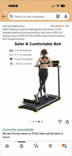 AKSO 3-in-1 Folding Treadmill & Walking Pad w/ Desk – 2.5HP, Smart App