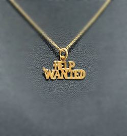 Jewelry 14k solid yellow gold  beautiful help wanted Pendant charm