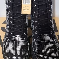 NY MADDEN  Rhinestone  boots Sz 8