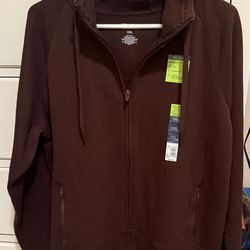 Tek Gear Womans Dark Brown Lightweight Hooded Sweatshirt Sz XXL NWT