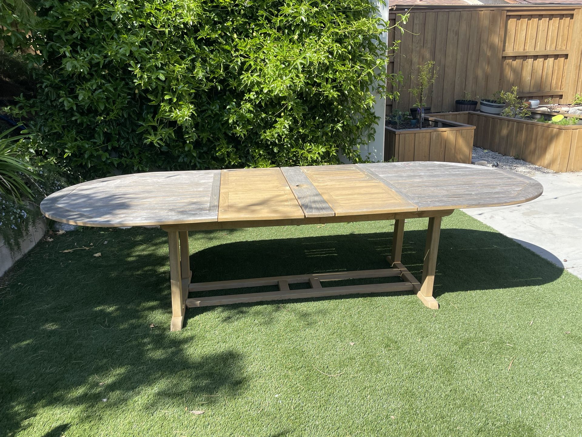 Teak Table W/ Leaf And 5 Chairs