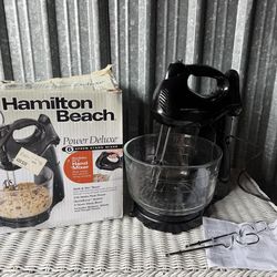 Hamilton Beach Power Deluxe Stand Mixer 6-Speed w/ Glass Bowl Attachments