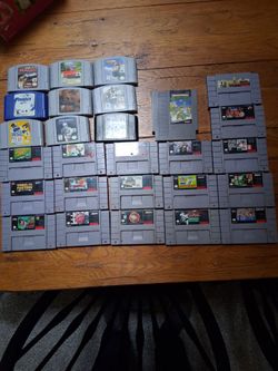 NES, SNES, 64 video games- list below
