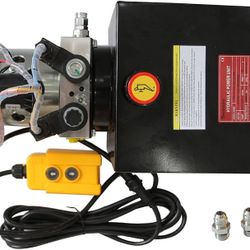 8 Quart Electric Hydraulic Pump,12v Double Acting Hydraulic Pump,Hydraulic Power Unit for Dump Trailer and DIY Hydraulic Systems