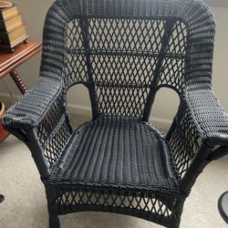 Set of Beautiful Black Wicker Chairs 