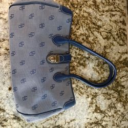 Dooney and Bourke Double Long Handle Tote In A Perfect Blue
