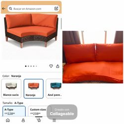 Curved outdoor sofa cushion COCERS