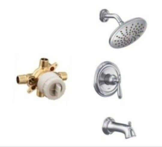 Moen UT2253EP Brantford M-CORE 2-Series 1-Handle Tub and Shower Trim Kit, Valve Required, Chrome