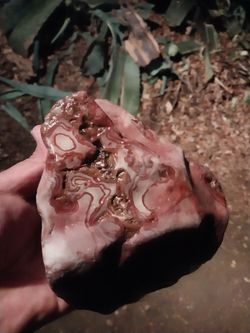 Red and White Banded Agate Raw Specimen