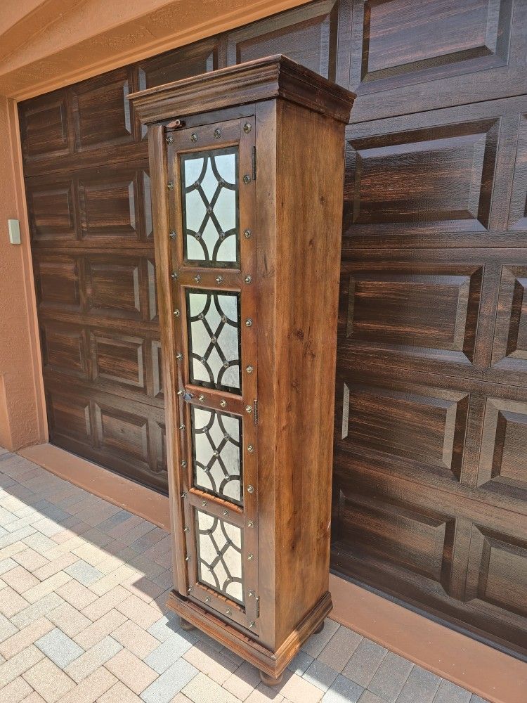 Tall All Solid Wood Construction Linen Hallway Cabinet