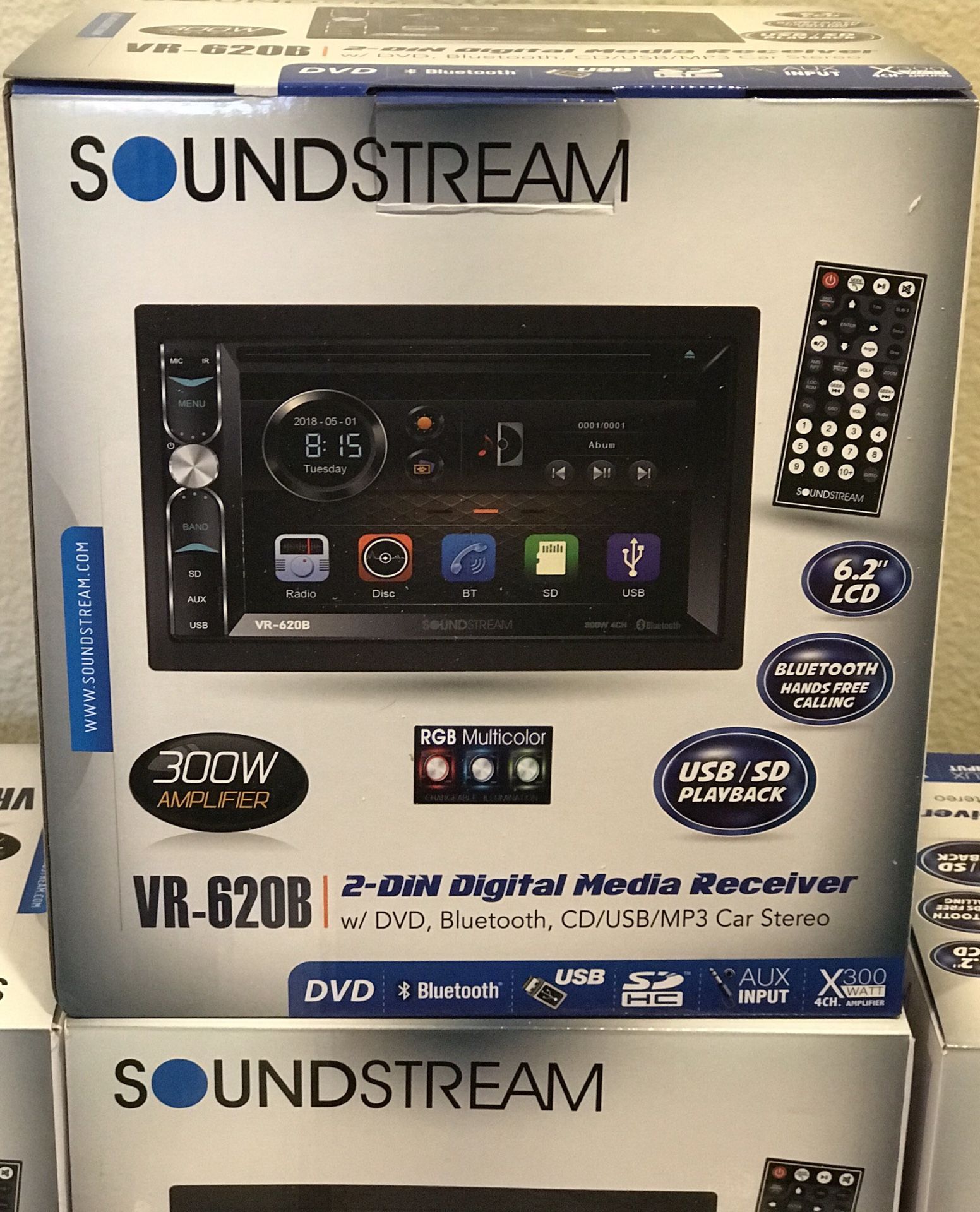 New SOUNDSTREAM 6.2” inch LCD Double Din Touch Screen Monitor w/ BLUETOOTH/DVD/CD/USB/MP3 Car Audio Stereo 300 Watts 🔊💰