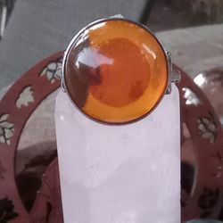 Sterling Silver Amber 🧡 Ring