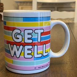 Vintage Get Well Coffee ☕️ Mug 1990’s  Great Colors 