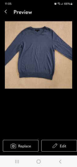 Men's Large Grey blue Marc Anthony Cashmere v-neck sweater