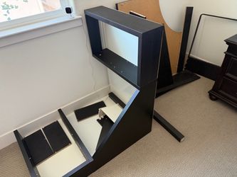 Dissassembled wooden work desk