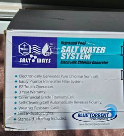 25K Gallon Swimming Pool Salt Water Chlorine Generator