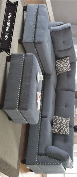 Blue grey Large sectional set with ottoman $999.99 or $40 down