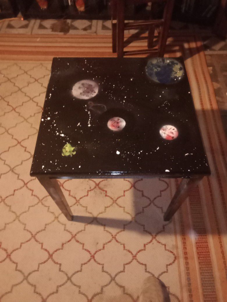 Hand Painted Solar System Coffee Table